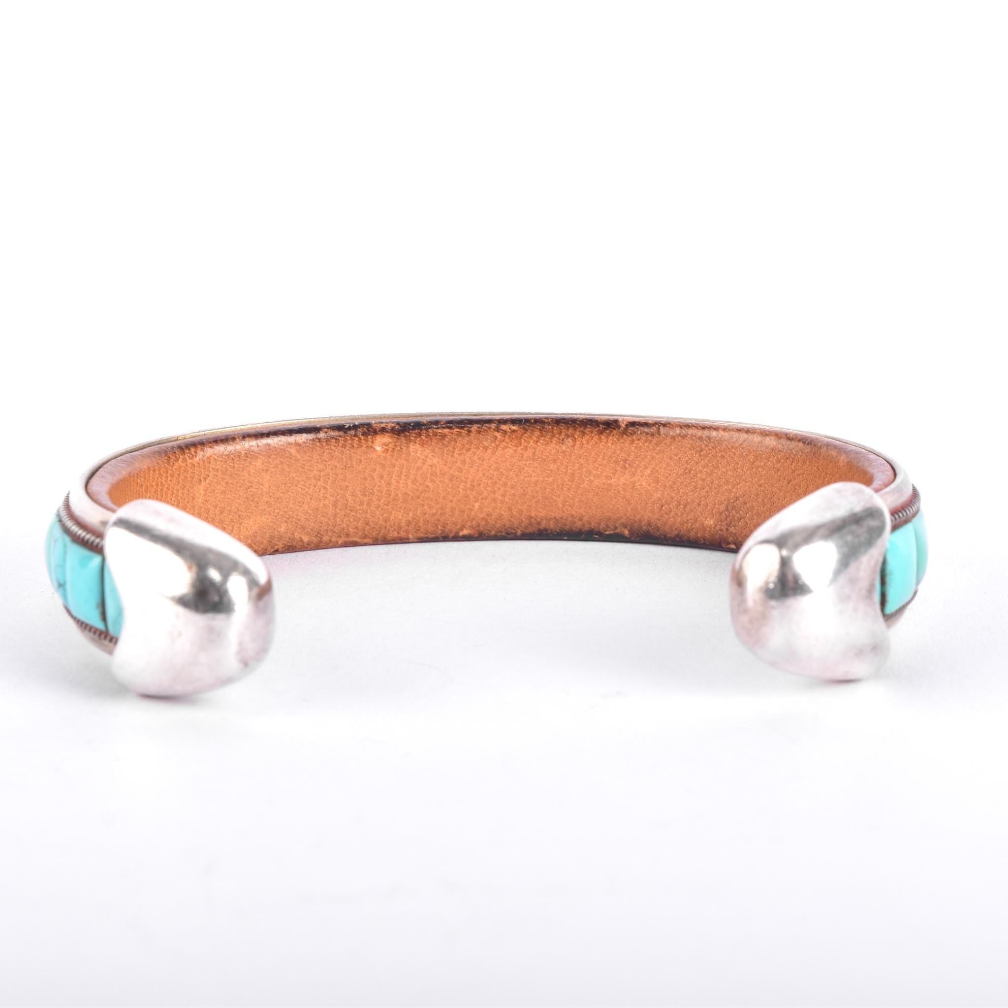 Charlie Favour Sterling Silver, Turquoise, & Spiny Oyster Leather-Lined Cuff