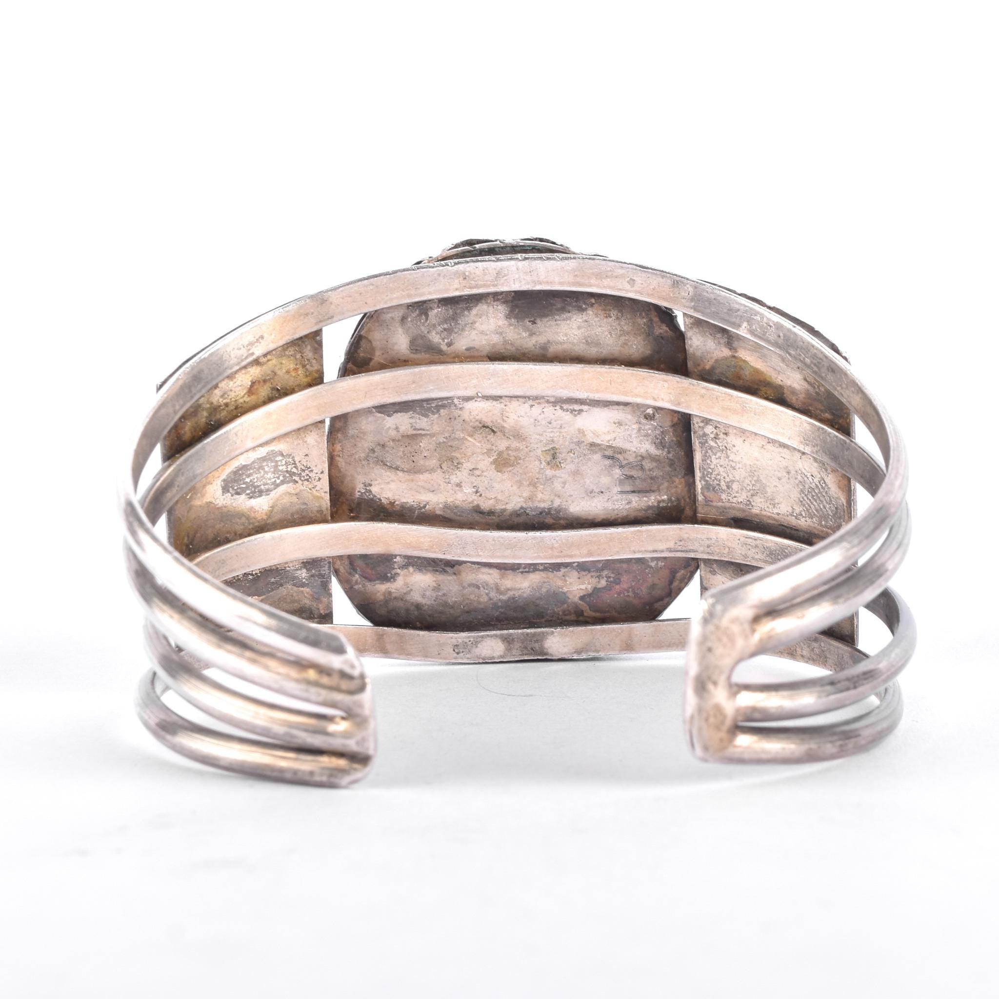 Sterling Silver & Natural Turquoise Navajo Cuff Bracelet,