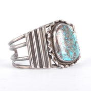 Sterling Silver & Natural Turquoise Navajo Cuff Bracelet,