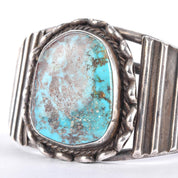 Sterling Silver & Natural Turquoise Navajo Cuff Bracelet,