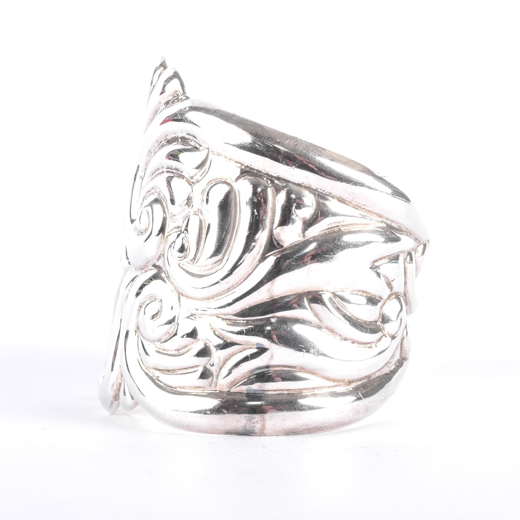 Taxco Sterling Silver Swirl Modernist Cuff Bracelet
