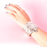 Taxco Sterling Silver Swirl Modernist Cuff Bracelet