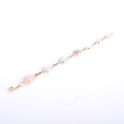14K Gold Pastel Multi-Gemstone Scarab Bracelet