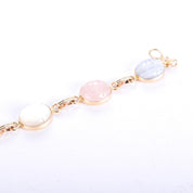 14K Gold Pastel Multi-Gemstone Scarab Bracelet