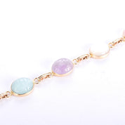 14K Gold Pastel Multi-Gemstone Scarab Bracelet
