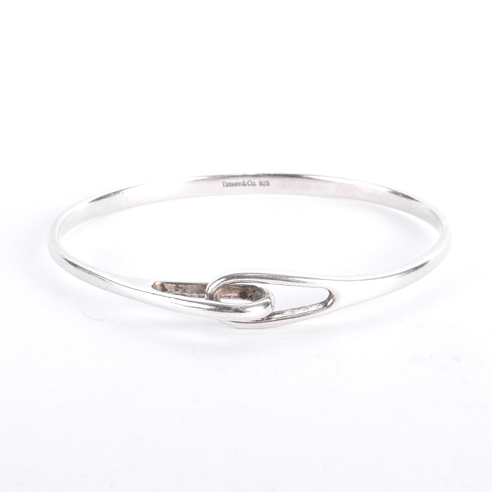 Sterling Silver Tiffany & Co. Infinity Interlocking Bangle Bracelet