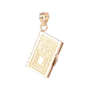 14K Gold Holy Bible Lord's Prayer Pendant