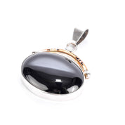 Sterling Silver & 12K Gold-Fill Navajo Bobby Johnson Onyx Pendant