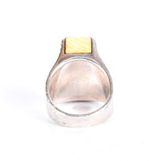 1980s Joachim S'Paliu Sterling Silver & Bone Inlay Ring