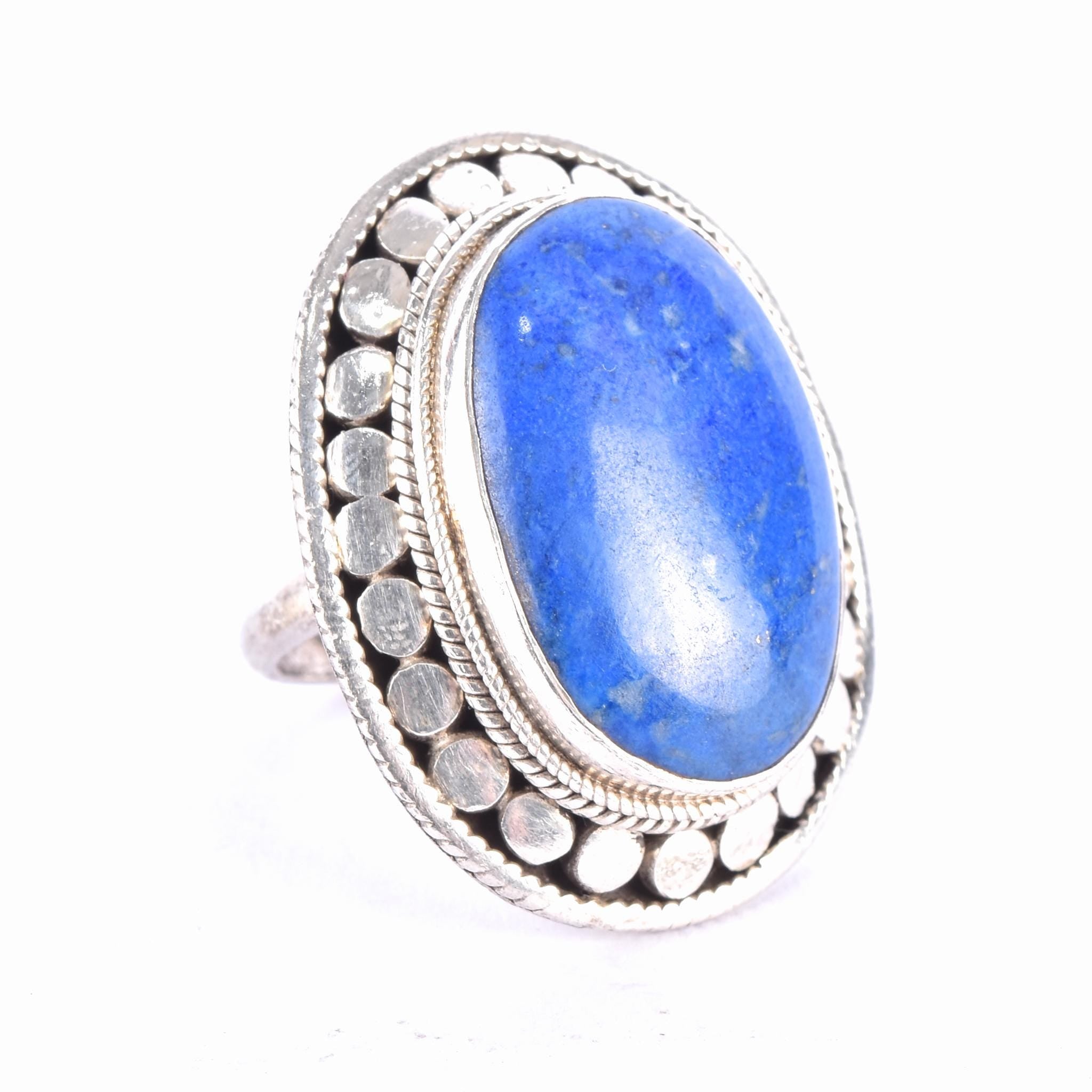 Native Sterling Silver & Lapis Lazuli Statement Ring