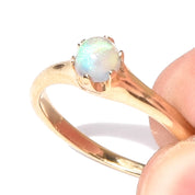 14K Gold & Opal Cabochon Solitaire Ring