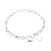 Tiffany & Co. Sterling Silver Heart Tag Toggle Clasp Necklace