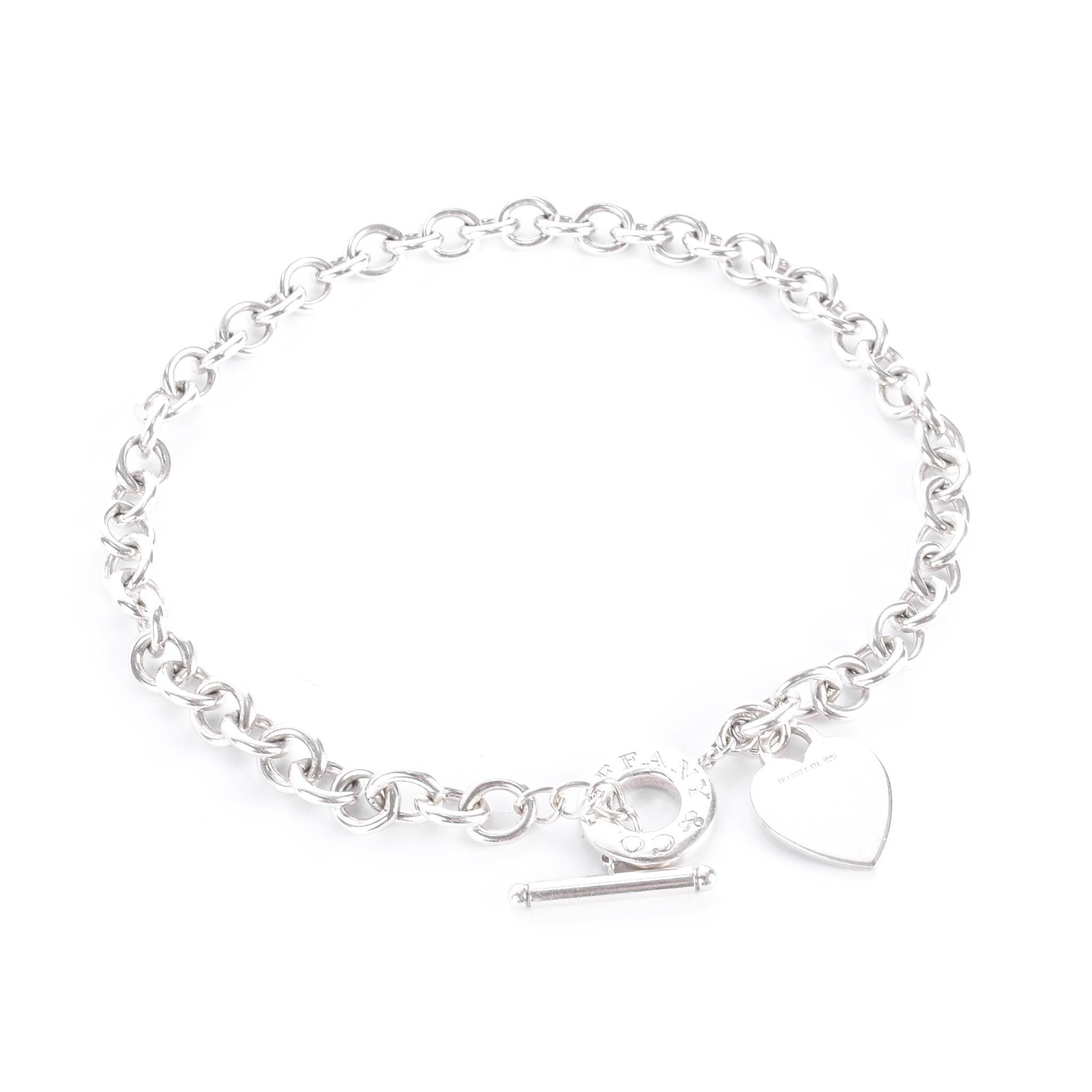 Tiffany & Co. Sterling Silver Heart Tag Toggle Clasp Necklace