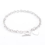 Tiffany & Co. Sterling Silver Heart Tag Toggle Clasp Necklace