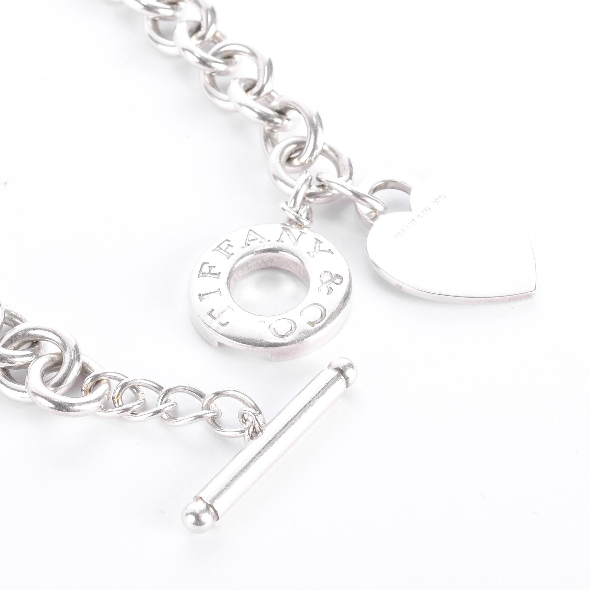 Tiffany & Co. Sterling Silver Heart Tag Toggle Clasp Necklace