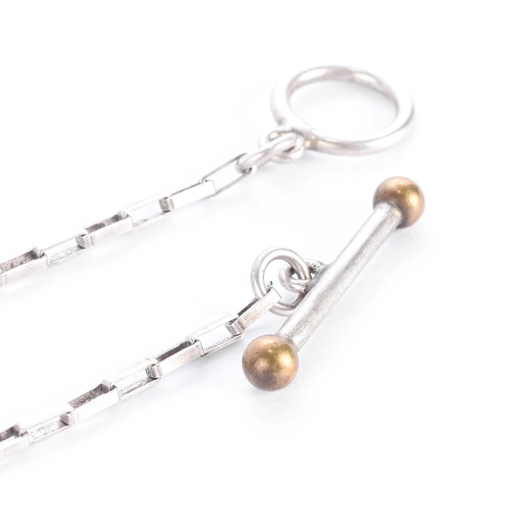 Sterling Silver & Bronze Thomas Mann Techno-Romantic Stitched Heart Collage Necklace