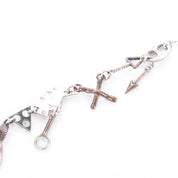 Sterling Silver & Bronze Thomas Mann Techno-Romantic Stitched Heart Collage Necklace