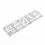 900 Silver Art Deco Egyptian Revival Filigree Storytelling Bracelet