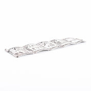 900 Silver Art Deco Egyptian Revival Filigree Storytelling Bracelet