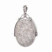 Sterling Silver & Red Enamel Two-Headed Swan Pendant