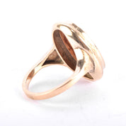 14K Gold Dancing Woman Carved Shell Cameo Ring