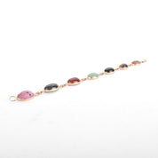 14K Gold Carved Multi-Gemstone Scarab Bracelet