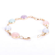 14K Gold Pastel Multi-Gemstone Scarab Bracelet