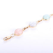 14K Gold Pastel Multi-Gemstone Scarab Bracelet