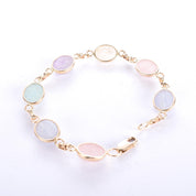 14K Gold Pastel Multi-Gemstone Scarab Bracelet