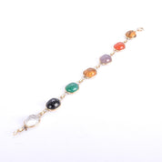 1960s Admark 14K Gold Multi Gemstone Scarab Bracelet