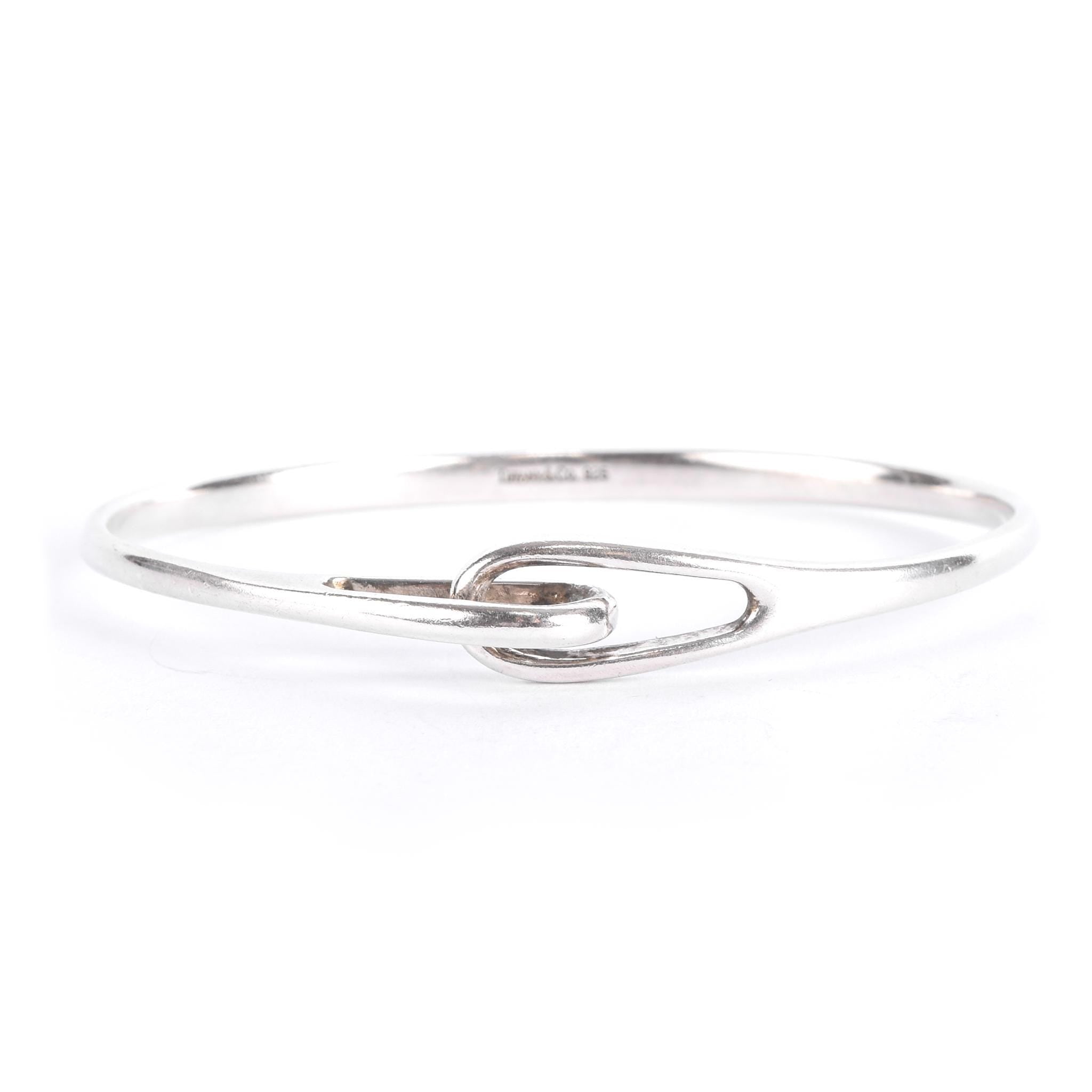 Sterling Silver Tiffany & Co. Infinity Interlocking Bangle Bracelet