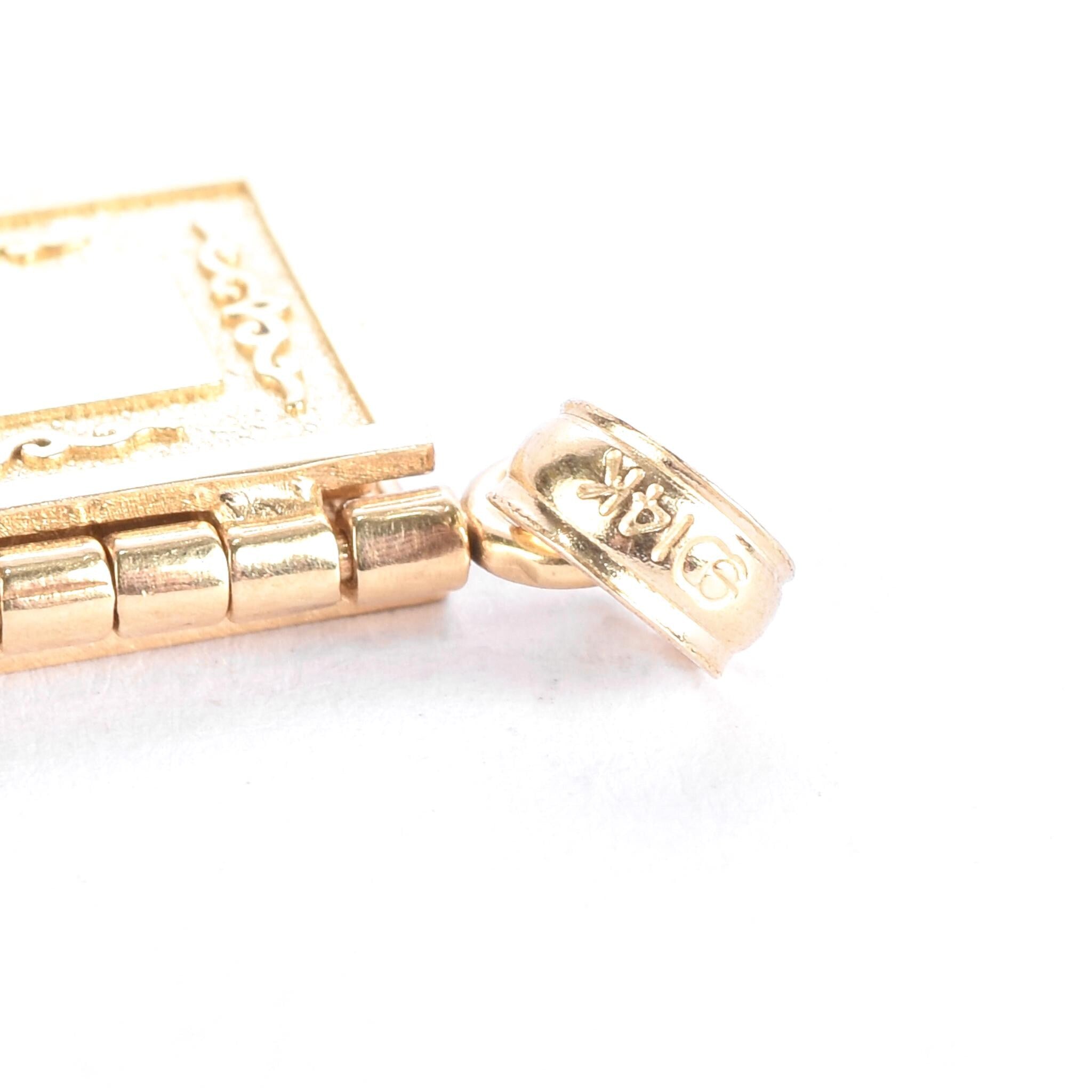 14K Gold Holy Bible Lord's Prayer Pendant