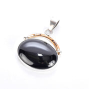 Sterling Silver & 12K Gold-Fill Navajo Bobby Johnson Onyx Pendant