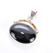 Sterling Silver & 12K Gold-Fill Navajo Bobby Johnson Onyx Pendant