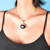 Sterling Silver & 12K Gold-Fill Navajo Bobby Johnson Onyx Pendant
