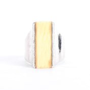 1980s Joachim S'Paliu Sterling Silver & Bone Inlay Ring