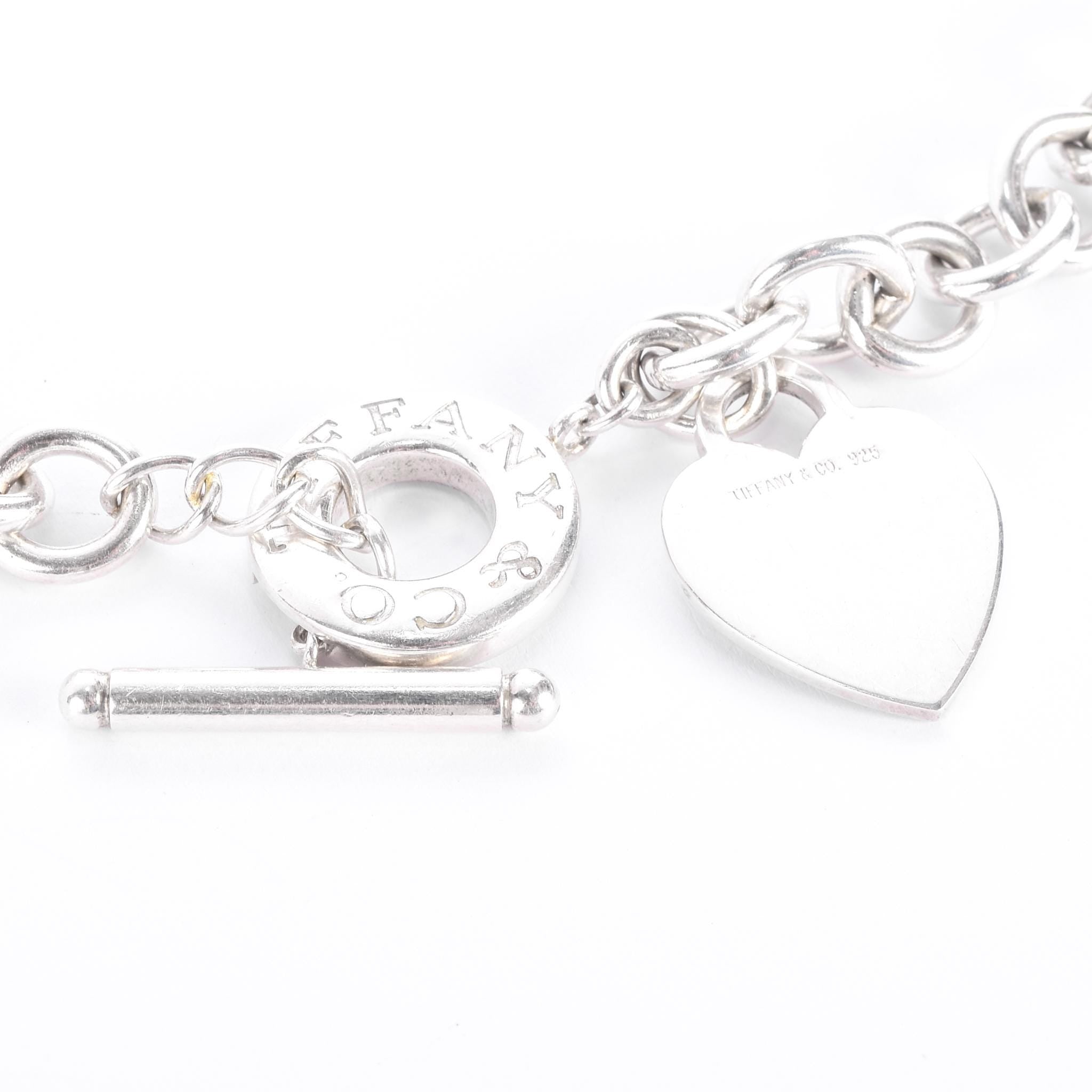 Tiffany & Co. Sterling Silver Heart Tag Toggle Clasp Necklace