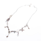 Sterling Silver & Bronze Thomas Mann Techno-Romantic Stitched Heart Collage Necklace