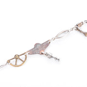 Sterling Silver & Bronze Thomas Mann Techno-Romantic Stitched Heart Collage Necklace