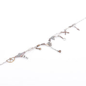 Sterling Silver & Bronze Thomas Mann Techno-Romantic Stitched Heart Collage Necklace