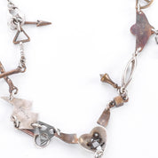 Sterling Silver & Bronze Thomas Mann Techno-Romantic Stitched Heart Collage Necklace
