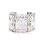 900 Silver Art Deco Egyptian Revival Filigree Storytelling Bracelet