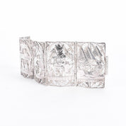 900 Silver Art Deco Egyptian Revival Filigree Storytelling Bracelet