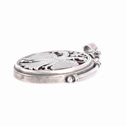 Sterling Silver & Red Enamel Two-Headed Swan Pendant