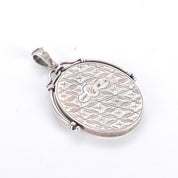 Sterling Silver & Red Enamel Two-Headed Swan Pendant