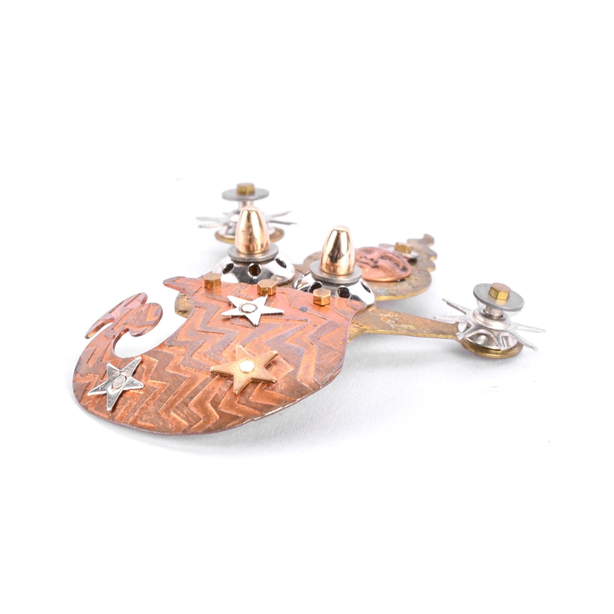 Beth Piver Copper & Brass Steampunk Genie Brooch