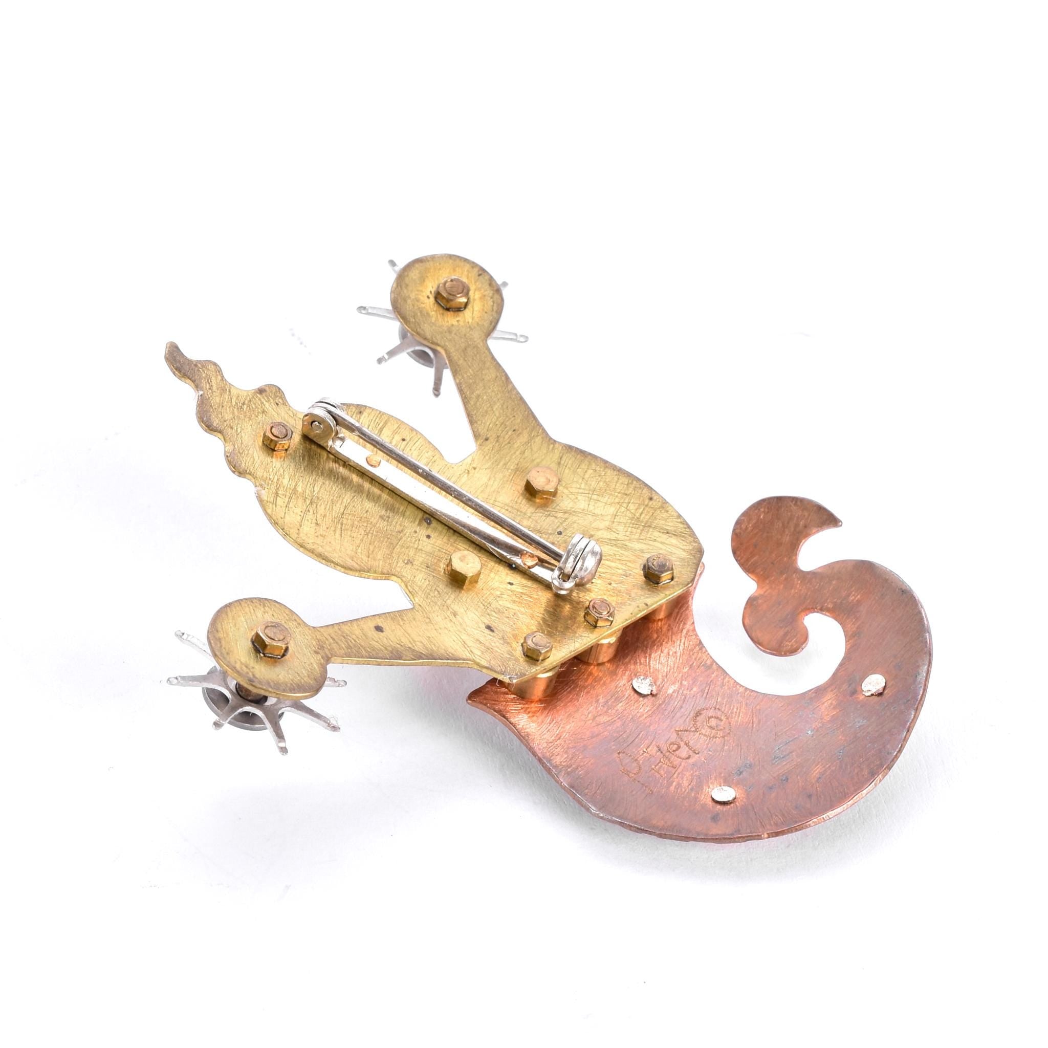 Beth Piver Copper & Brass Steampunk Genie Brooch