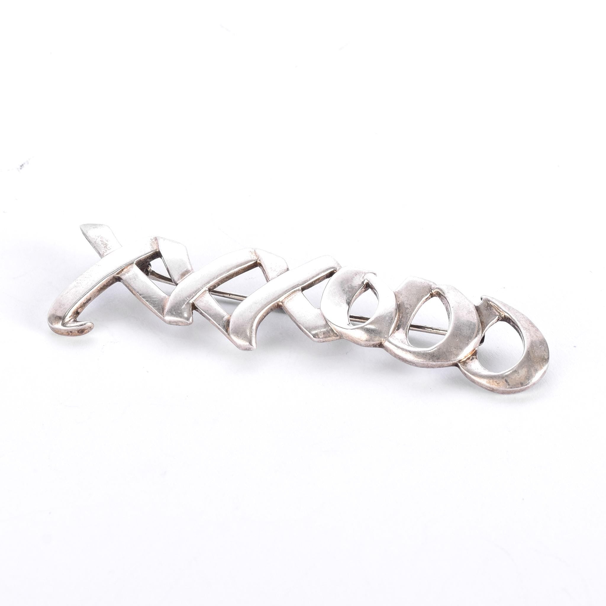 Sterling Silver Tiffany & Co. Paloma Picasso "Hugs and Kisses" XO Brooch