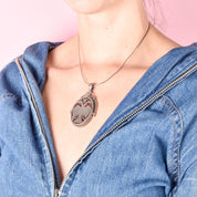 Sterling Silver & Red Enamel Two-Headed Swan Pendant