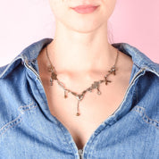 Sterling Silver & Bronze Thomas Mann Techno-Romantic Stitched Heart Collage Necklace